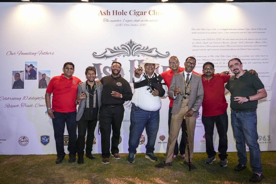 The Ash Hole Cigar Club group photograph