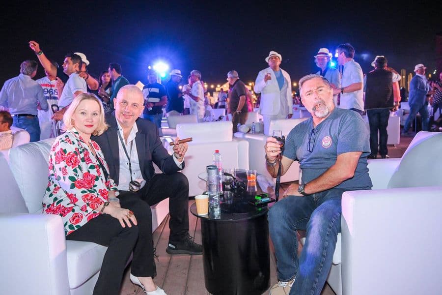 Guests gathered at a high table during the evening