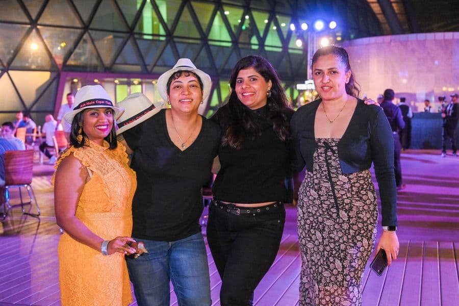 A group of guests together during the evening
