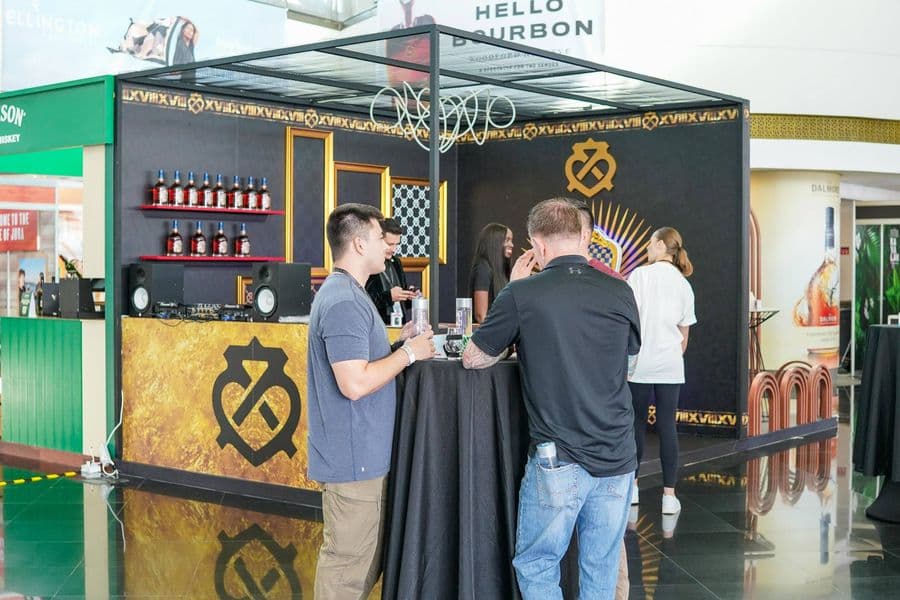 Guests at the Hello Bourbon stand